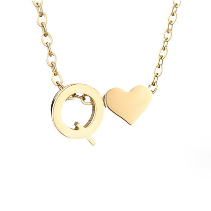 Collier Initial Intemporel avec Pendentif en Cœur