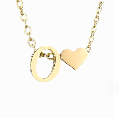Collier Initial Intemporel avec Pendentif en Cœur