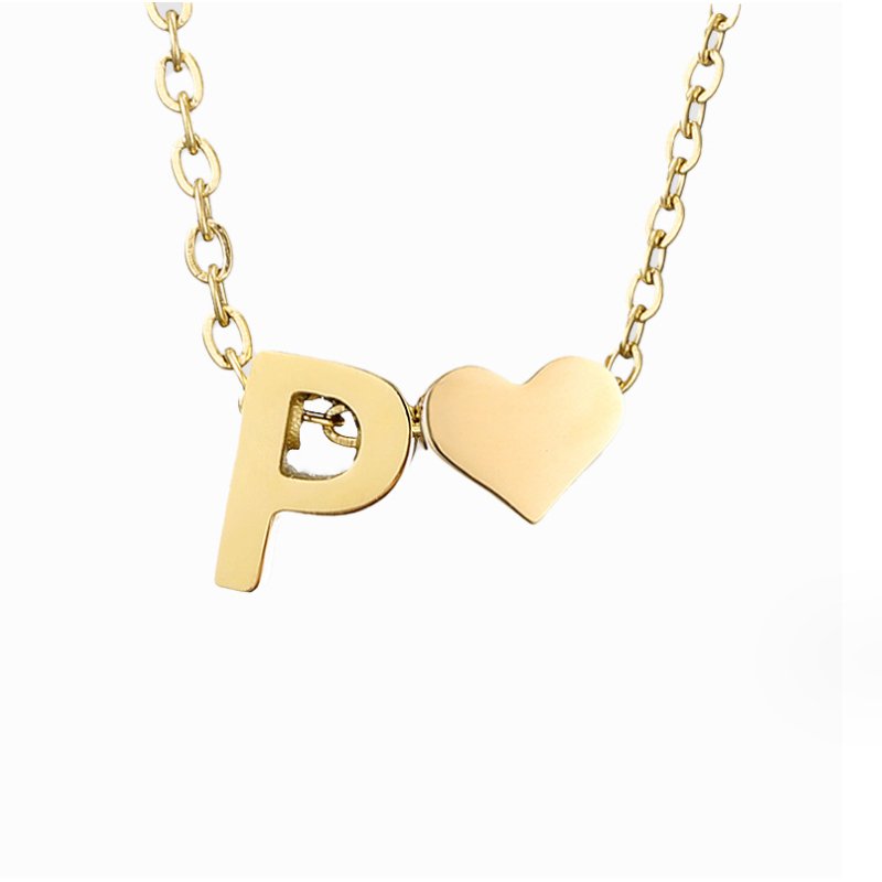 Collier Initial Intemporel avec Pendentif en Cœur
