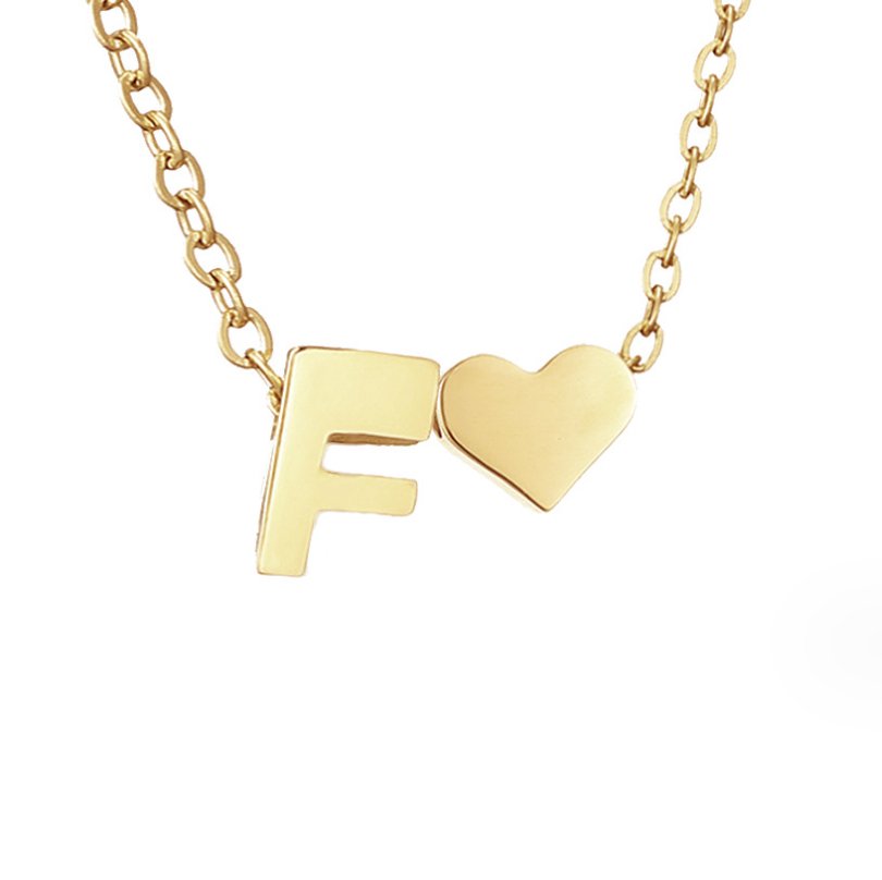 Collier Initial Intemporel avec Pendentif en Cœur