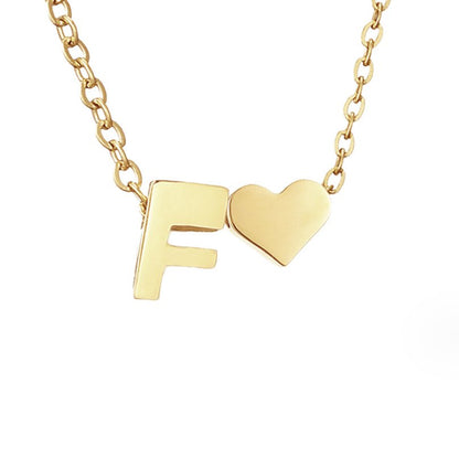 Collier Initial Intemporel avec Pendentif en Cœur