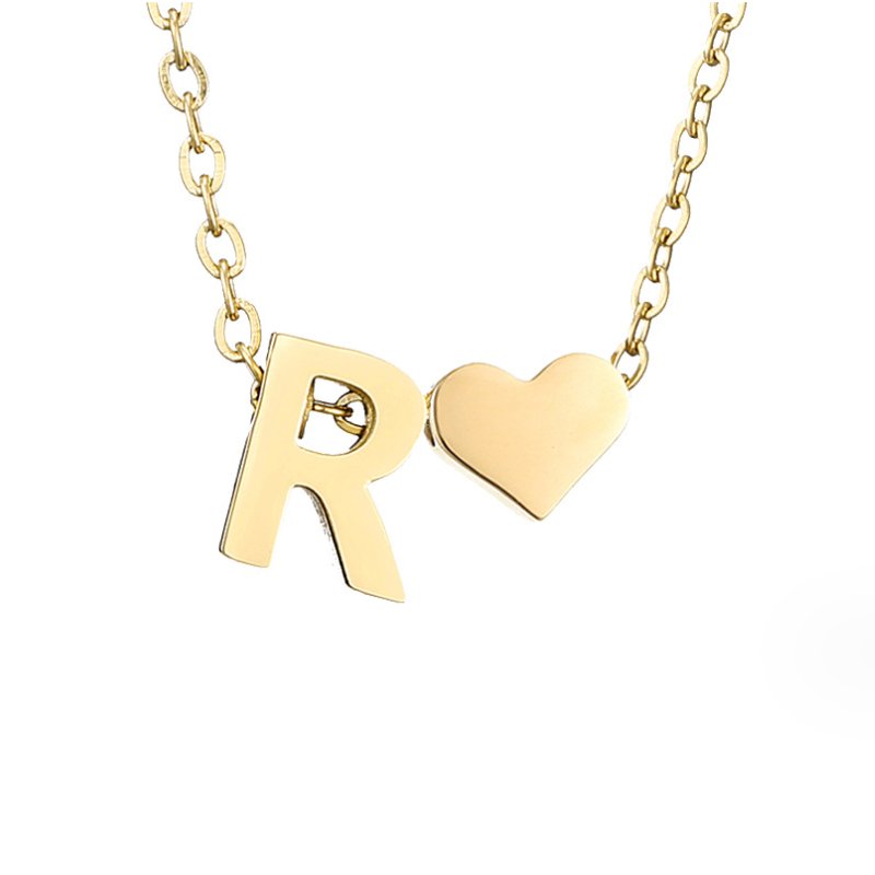 Collier Initial Intemporel avec Pendentif en Cœur