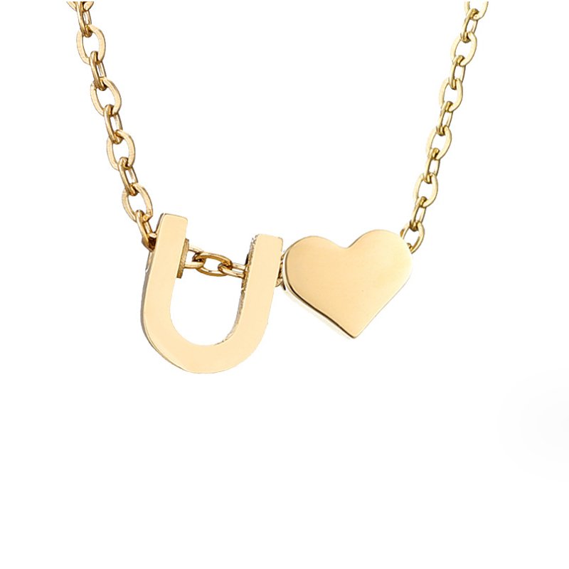 Collier Initial Intemporel avec Pendentif en Cœur