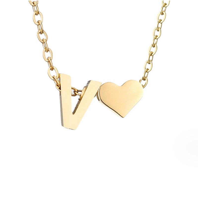 Collier Initial Intemporel avec Pendentif en Cœur