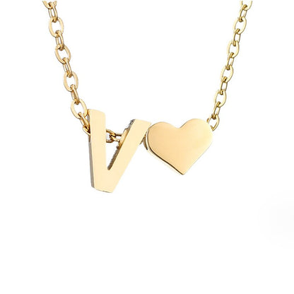 Collier Initial Intemporel avec Pendentif en Cœur
