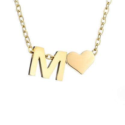 Collier Initial Intemporel avec Pendentif en Cœur