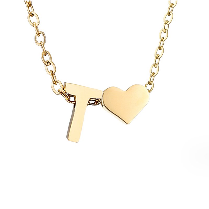 Collier Initial Intemporel avec Pendentif en Cœur