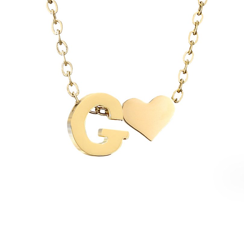 Collier Initial Intemporel avec Pendentif en Cœur