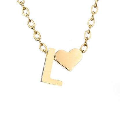 Collier Initial Intemporel avec Pendentif en Cœur