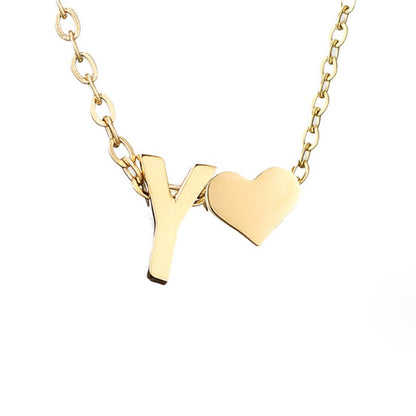 Collier Initial Intemporel avec Pendentif en Cœur
