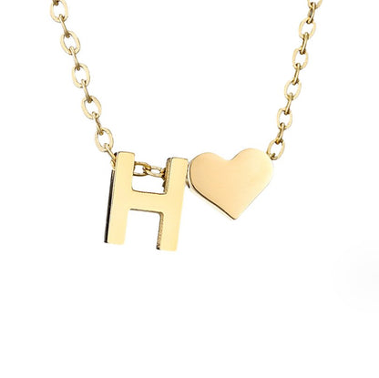 Collier Initial Intemporel avec Pendentif en Cœur