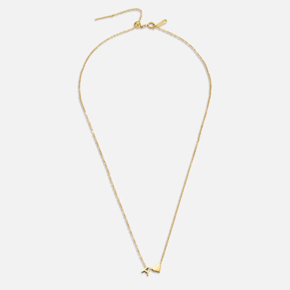 Collier Initial Intemporel avec Pendentif en Cœur