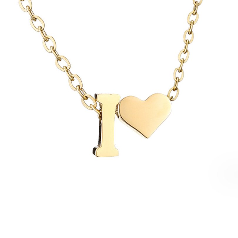 Collier Initial Intemporel avec Pendentif en Cœur