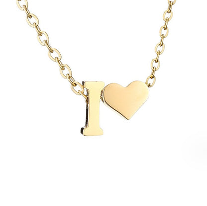Collier Initial Intemporel avec Pendentif en Cœur