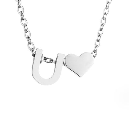 Collier Initial Intemporel avec Pendentif en Cœur