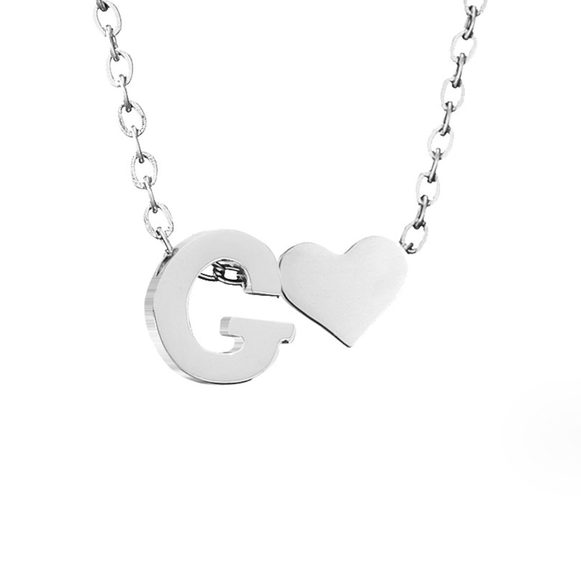 Collier Initial Intemporel avec Pendentif en Cœur