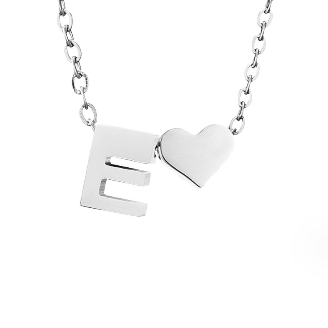 Collier Initial Intemporel avec Pendentif en Cœur