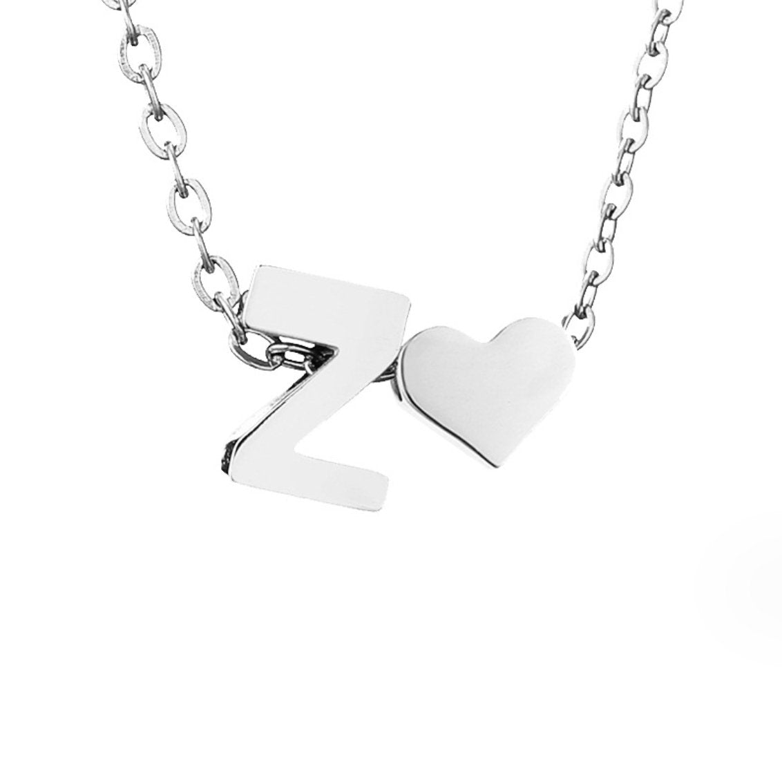 Collier Initial Intemporel avec Pendentif en Cœur
