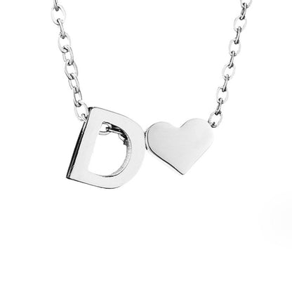 Collier Initial Intemporel avec Pendentif en Cœur