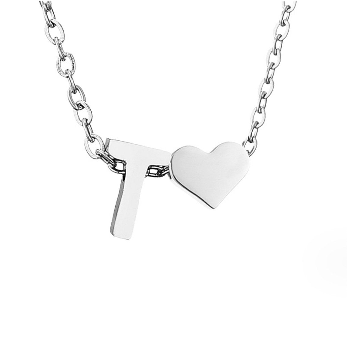 Collier Initial Intemporel avec Pendentif en Cœur