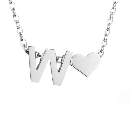 Collier Initial Intemporel avec Pendentif en Cœur