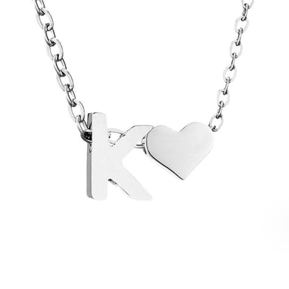 Collier Initial Intemporel avec Pendentif en Cœur