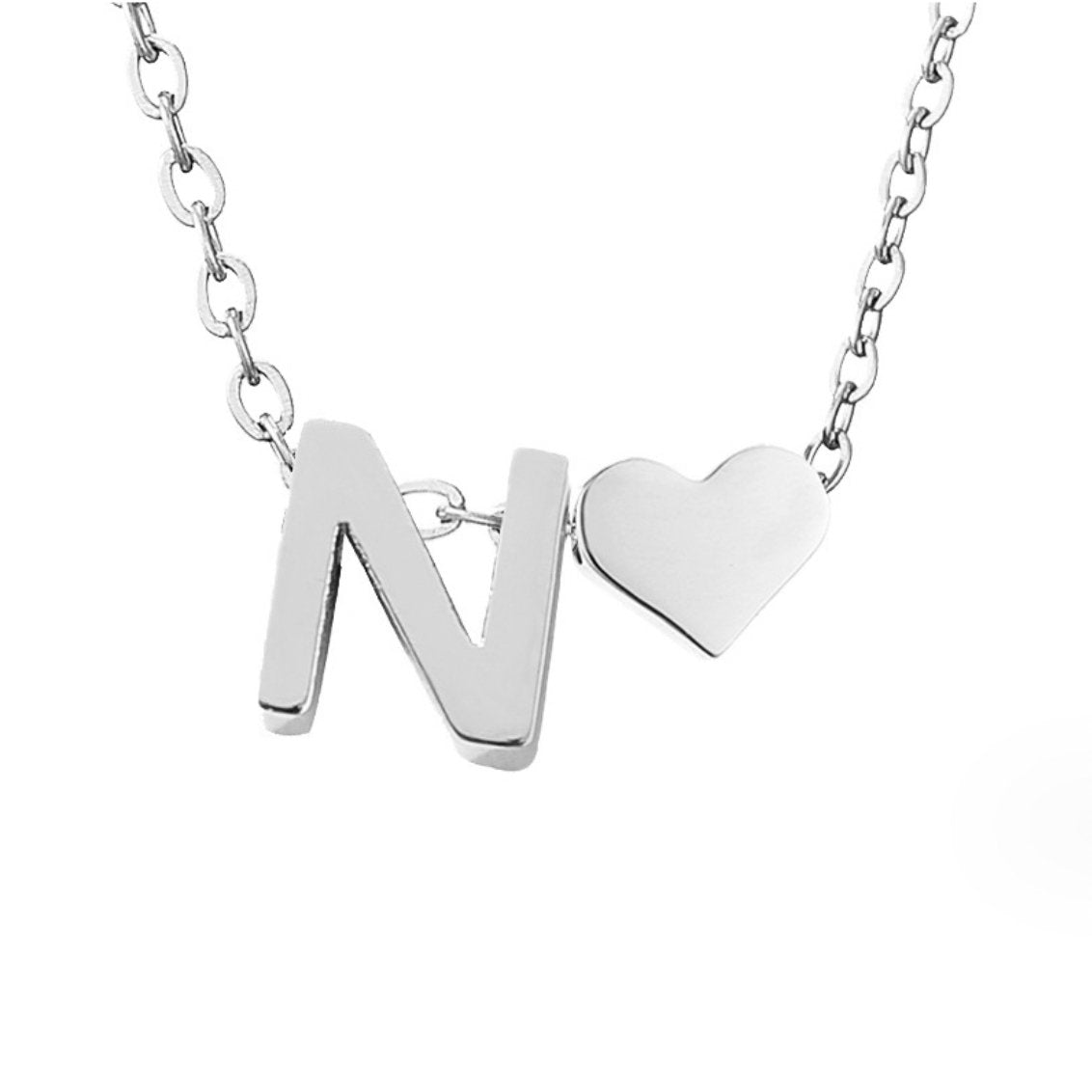 Collier Initial Intemporel avec Pendentif en Cœur