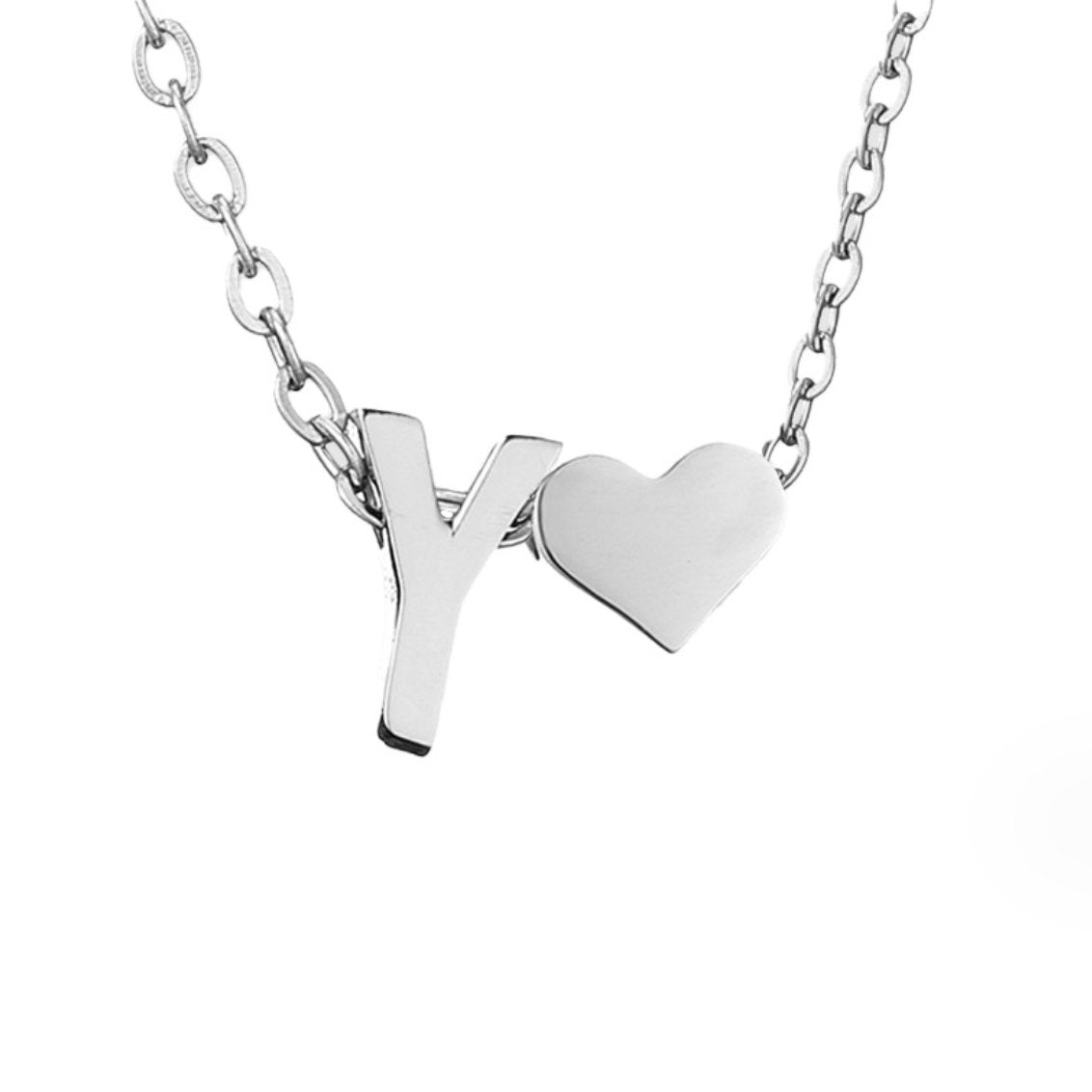 Collier Initial Intemporel avec Pendentif en Cœur