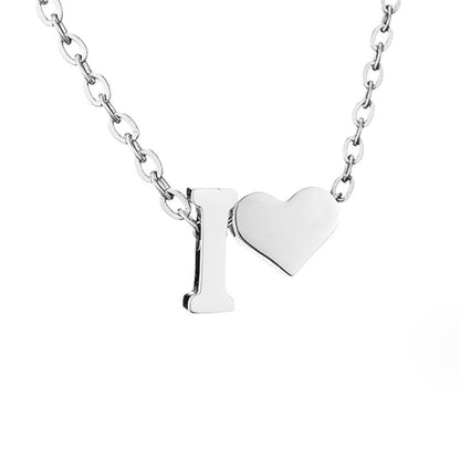 Collier Initial Intemporel avec Pendentif en Cœur