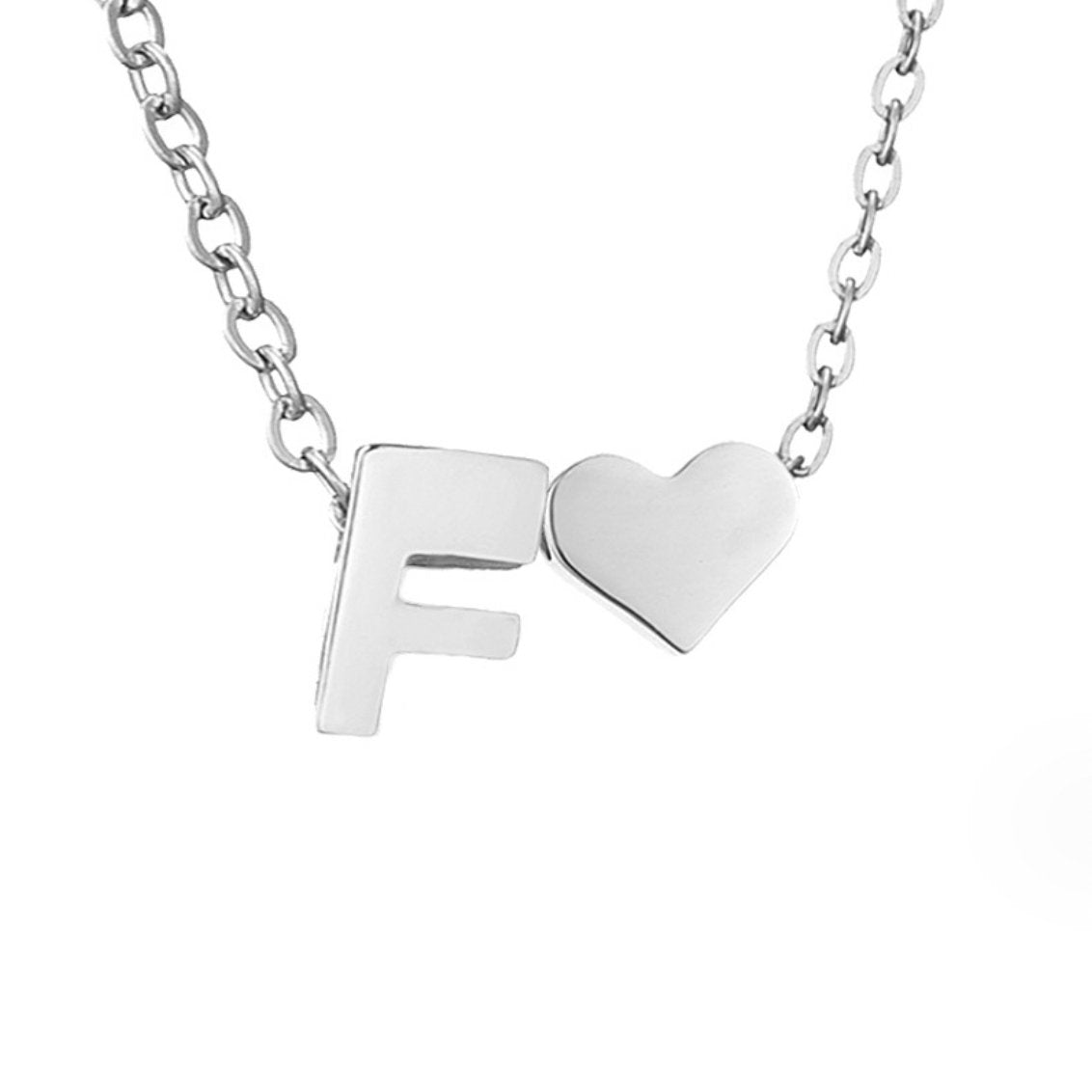 Collier Initial Intemporel avec Pendentif en Cœur