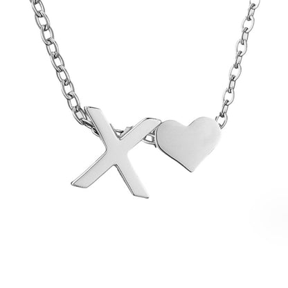 Collier Initial Intemporel avec Pendentif en Cœur