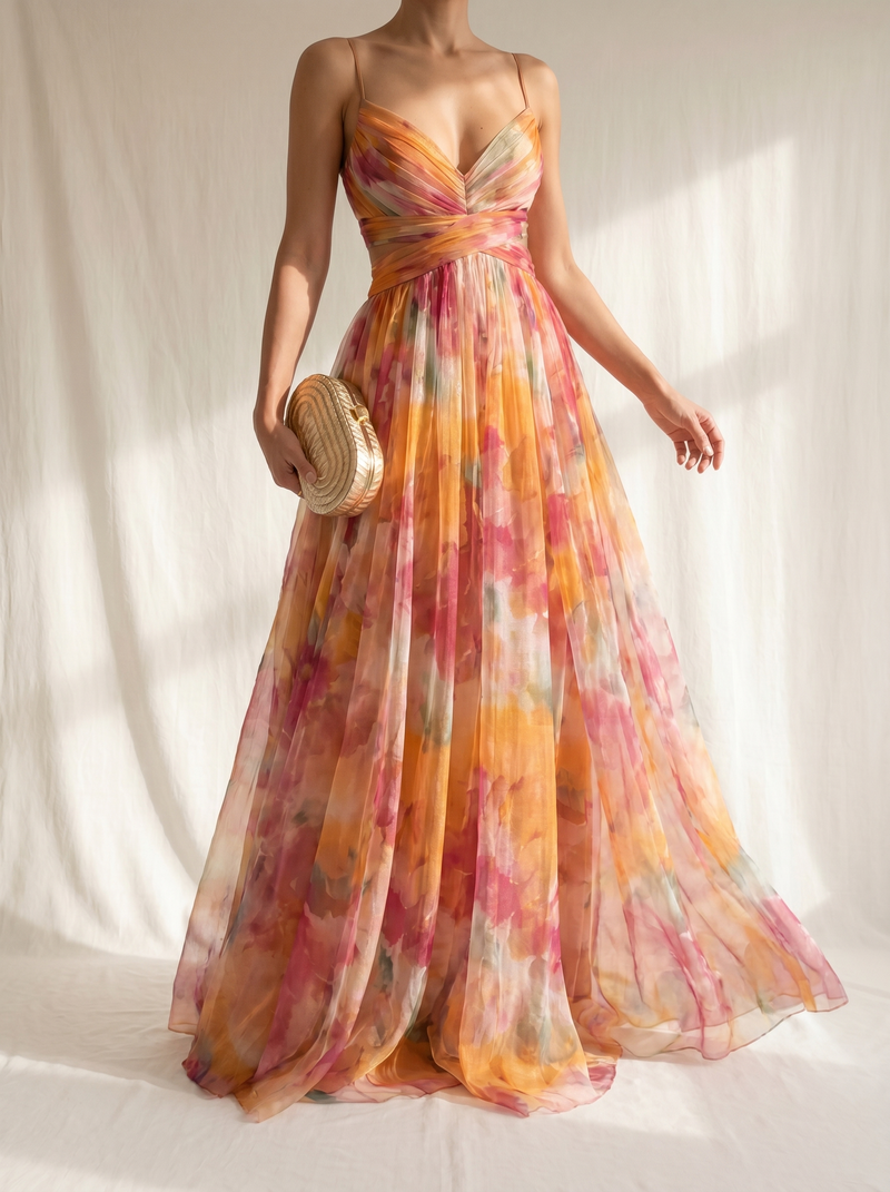 Gisela™ | Maxi Vestido Encantador con Estampado Floral