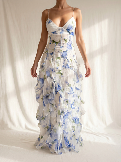 Leyre™ | Vestido Midi Floral con Volantes