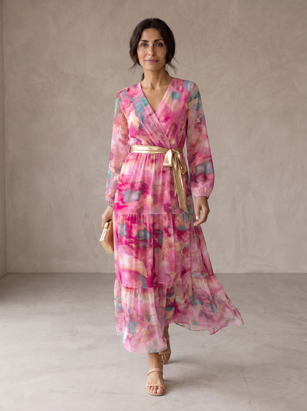 Lidia™ | Vestido Cruzado con Estampado Floral