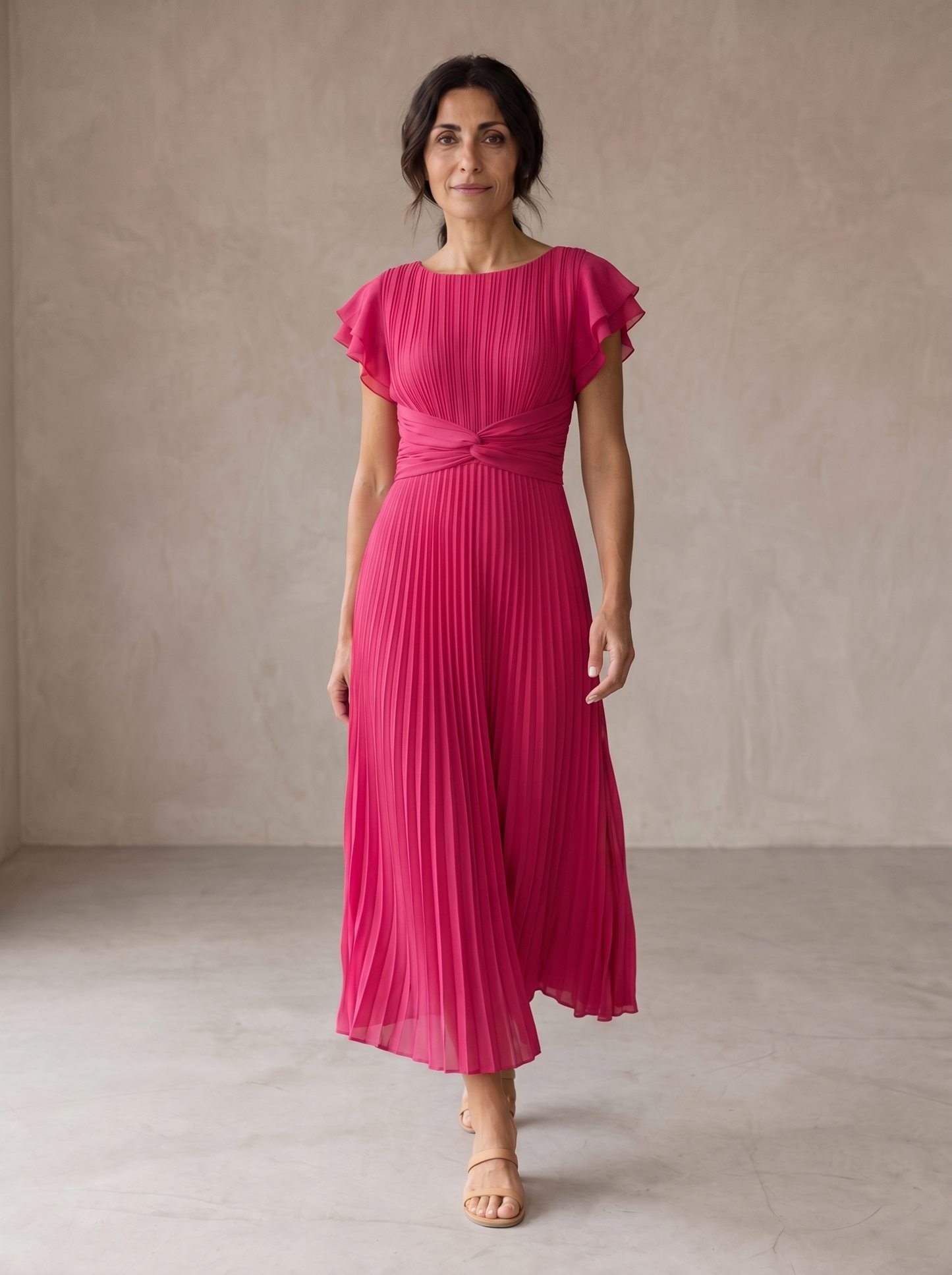 Sara™ | Maxi Vestido Plisado con Cintura Anudada
