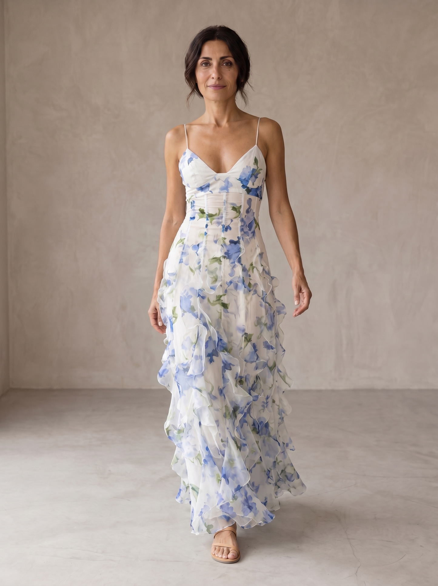 Leyre™ | Vestido Midi Floral con Volantes