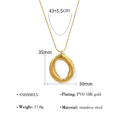 Collier Ovale Doré en Or Plaqué
