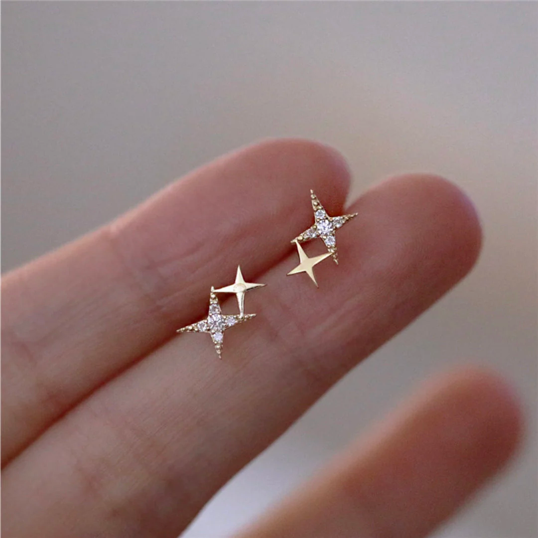 Boucles d'oreilles scintillantes en étoile