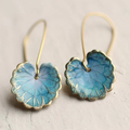 Boucles d'oreilles Vintage en Feuille Bleue