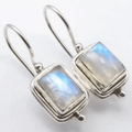 Beatriz - Boucles d'oreilles vintage avec pierre de lune carrée