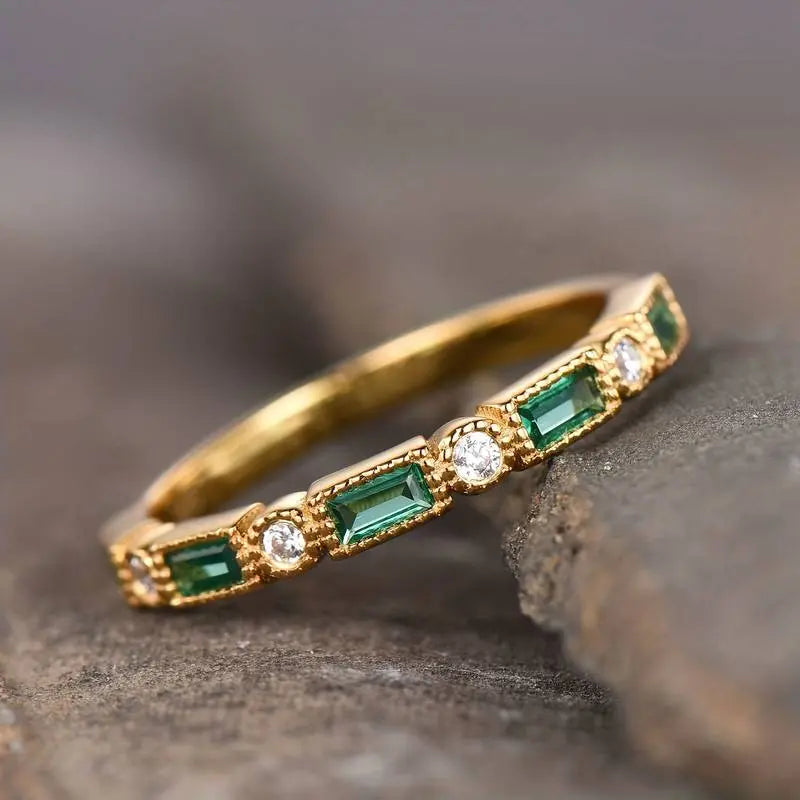 Bague Vintage en Or avec Zirconium Vert