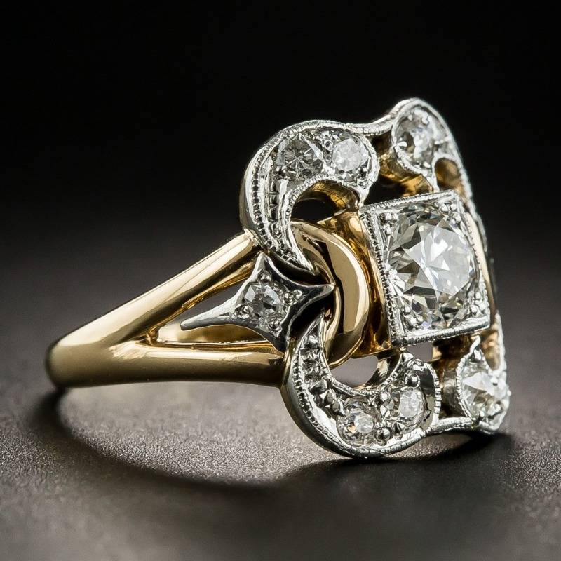 Bague Classique en Or avec Zirconia Vintage
