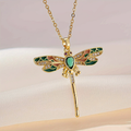 Collier lumineux avec libellule verte