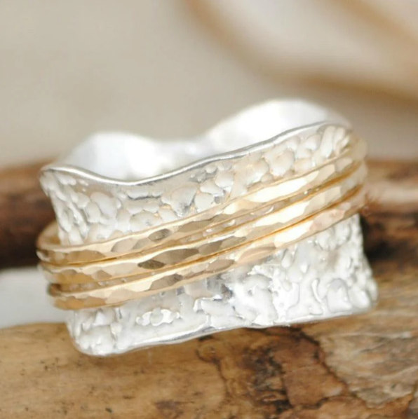 Anillo Giratorio Duo™ – Oro y Plata
