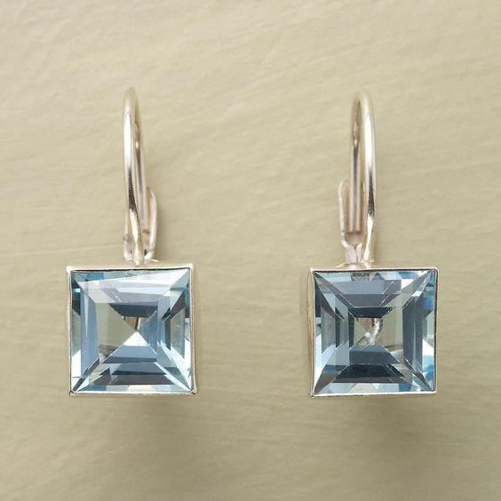 Boucles d'oreilles intemporelles en verre bleu Harvest