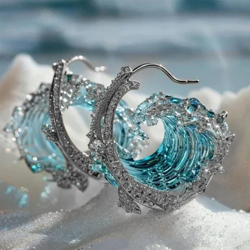 Boucles d'oreilles avec l'esprit de l'océan