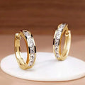 Boucles d'oreilles créoles chics en or et cristal