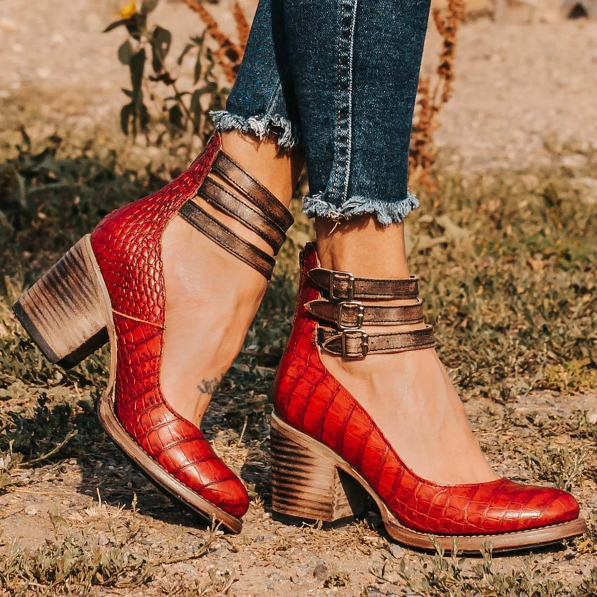 Blanca™ - Zapatos de tacón alto con tiras múltiples y suela gruesa