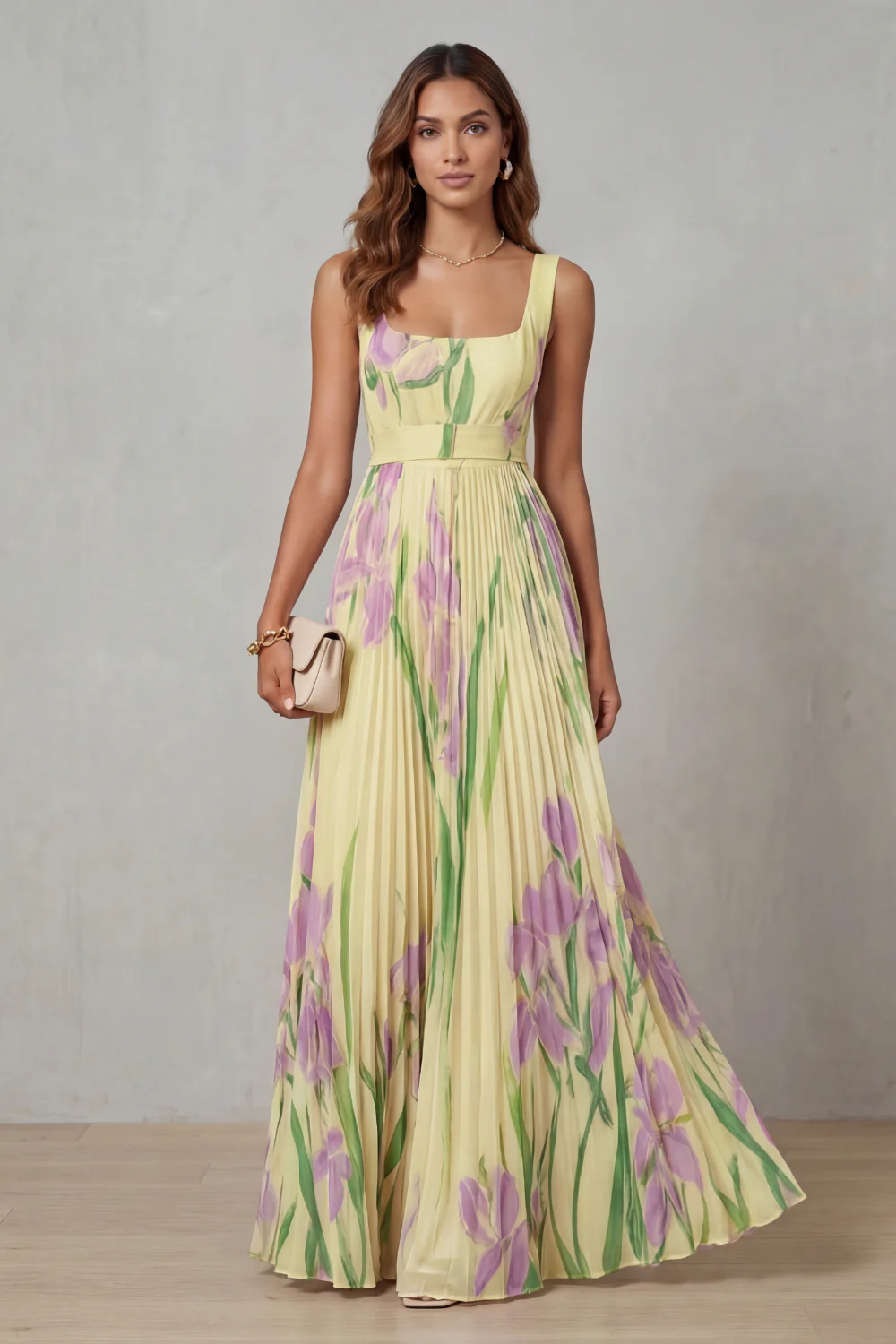 Vestido Gabriela™ | Elegancia floral con Caída Plisada