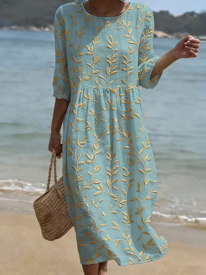 Marina™ | Vestido con Bordado Floral Vintage